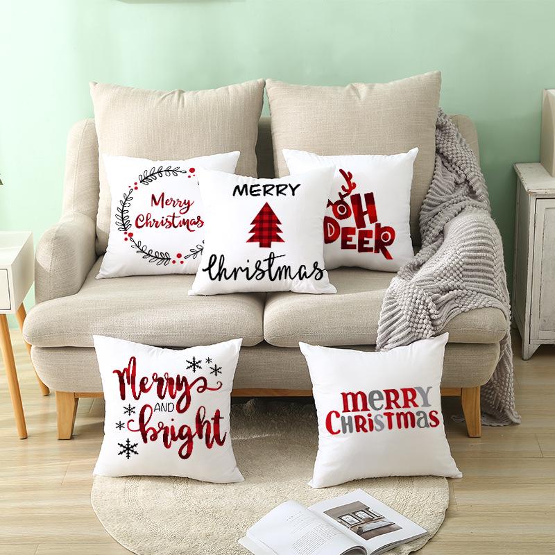 Home Decor Merry Christmas Pillowcase Home Christmas Decorations Christmas Gift Ornament Pillowcase 45x45cm Funda De Almohada