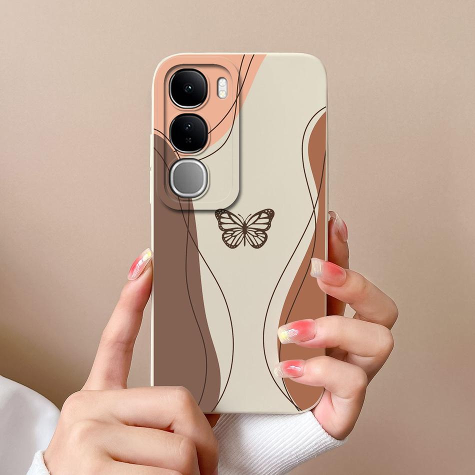 For Vivo V40 Lite V40SE Y200 Y300 Case Simple Heart Liquid Silicone Camera Protection Back Cover For Vivo V 40 Lite V40 SE Funda