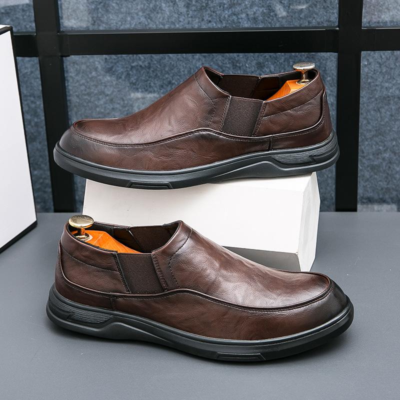 

Новые кожаные туфли мужские деловые туфли на мягкой подошве британские повседневные туфли мужские однопедальные чехлы для ног туфли Doudou маленькие кожаные туфли 44