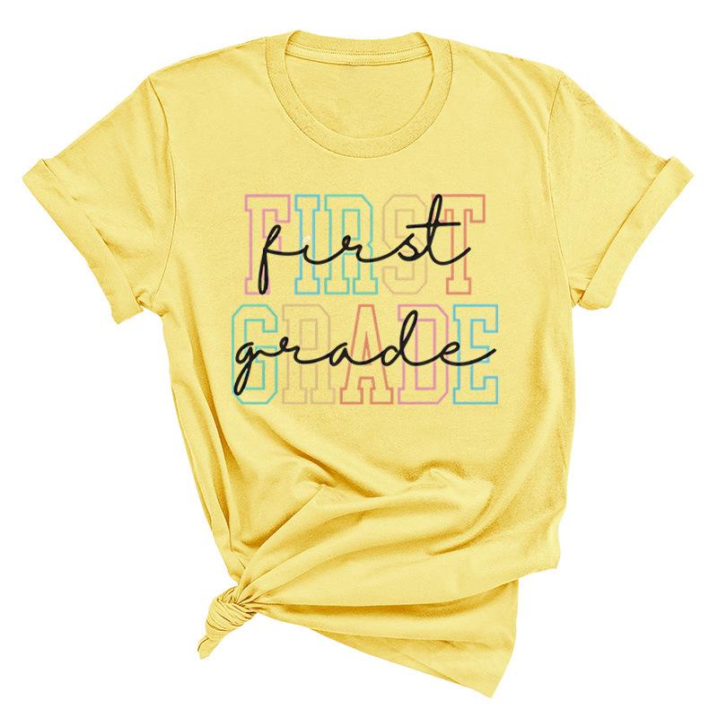 Hello First Grade Personalized Trendy Printed Hoodie Casual Loose T-Shirts Women’s