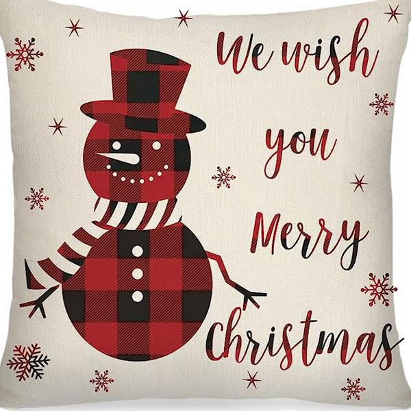 

New Christmas Tree Elk Snowman Print Pillowcase Office Sofa Cushion Cover Duvet Cover 45 * 45Cm [without core]