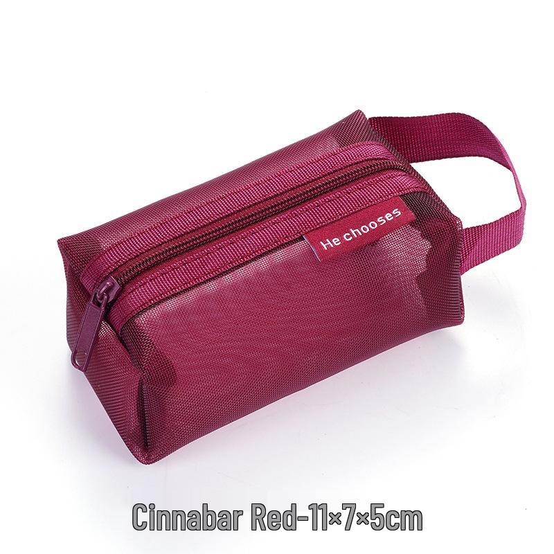 Three-Dimensional Nylon Mesh Coin and Key Pouch with Card Holder