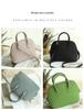Mini Cowhide Crossbody Bowling Bag with Zipper - Classic Shell Design