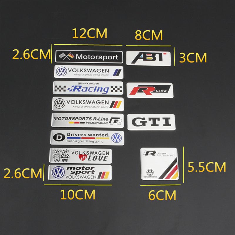 1Pcs 3D Aluminum Stickers Car Body Trunk Decal For VW Golf Tiguan Touran Polo GTI Jetta Passat CC T5 Scirocco Arteon Transporter Mc9