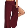 Women Plus Size Wide Leg Pants Loose Fitness Dance Yoga Split Trousers Female Elastic Wasit Casual Workout Solid Summer Clothing