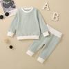 Set T-shirt a maniche lunghe a righe multicolore unisex e pantaloni per neonato/bambino YT2407