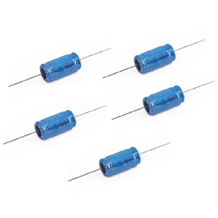 5PCS 100V Capacitors 1.5-15uF Multiple Specification Horizontal Nonpolarity Capacitors for Midrange Loudspeakers