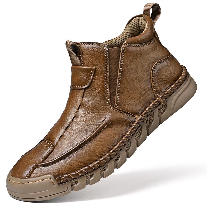 2025 popular men's shoes large size one-pedal soft-soled outdoor men's boots Martin boots Chelsea boots men's