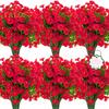 12Pcs Simulated Artificial Fake Flowers Realistic Vivid Reusable No Maintenance Plastic Artificial Flowers Home Wedding Party Decor