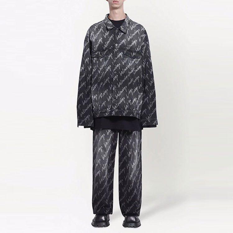 Balenciaga Allover Logo Oversized Jacket 681690TMW211052