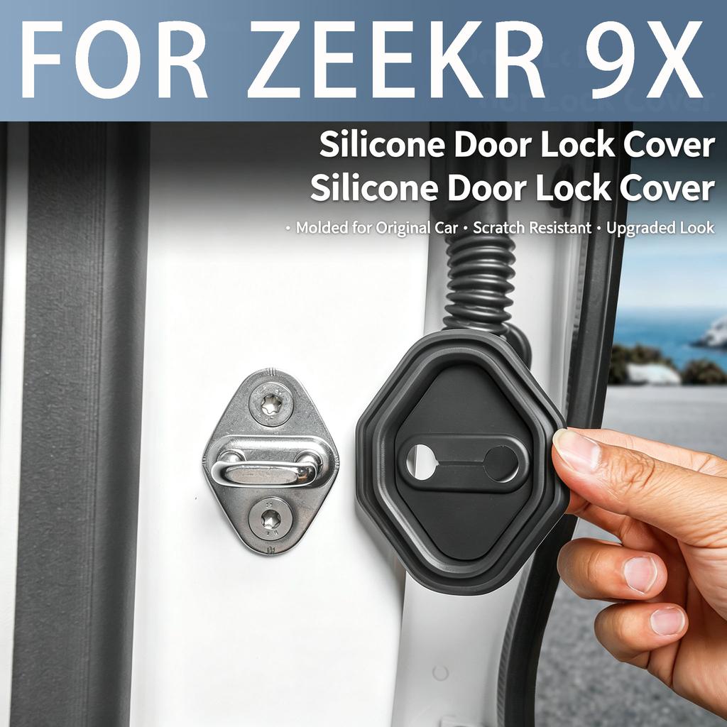 FOR ZEEKR 9X Door Lock Protection Cover, Decorative Door Lock Buckle, Silicone Protective Cover, Interior Accessories