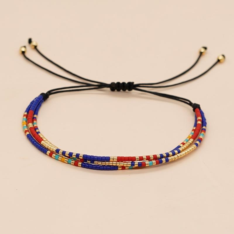 Trendy Handwoven Rice Bead Bracelet Adjustable Beaded Handchain for Casual or Formal Wear Handwoven Fashion Accessory