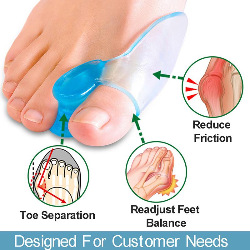 1 Pair Silicone Gel Bunion Toe Corrector Ortics Straightener Separator Pain