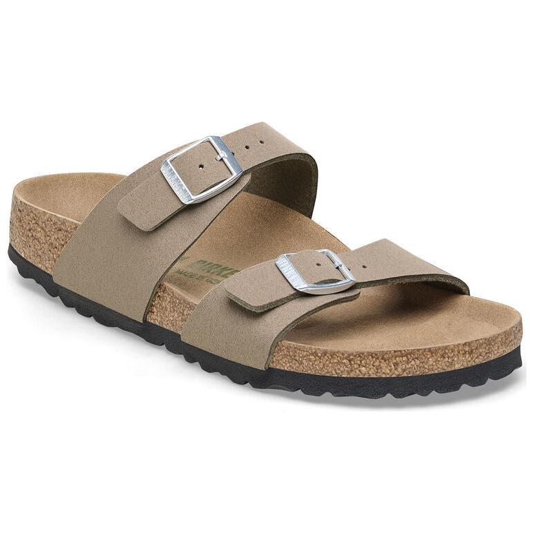 Birkenstock Sydney Vegan Synthetics Vegan Narrow Fit Sandals 'Gray Taupe' Women's 1026700