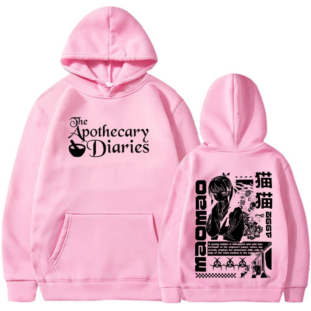 

Худі з аніме «Щоденники аптекаря» Смішний Каваї Милий Маомао Графічний Чоловічий Жіночий Светр Повсякденний Оверсайз Естетика Пуловер XL рожевий