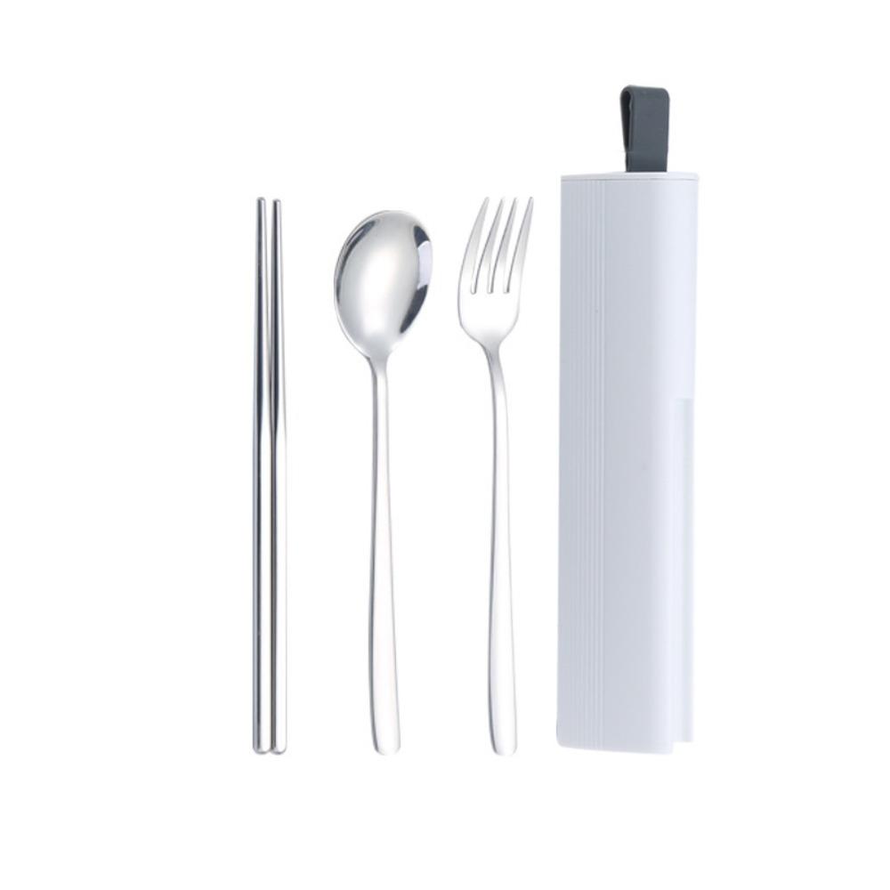 2/3Pcs Pull-out Cutlery Box Stainless Steel Tableware Set  Travel Use