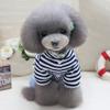 Pet Spring High Neck Striped Pattern Four-legged Pants T-shirt  Dog Cat Clothes