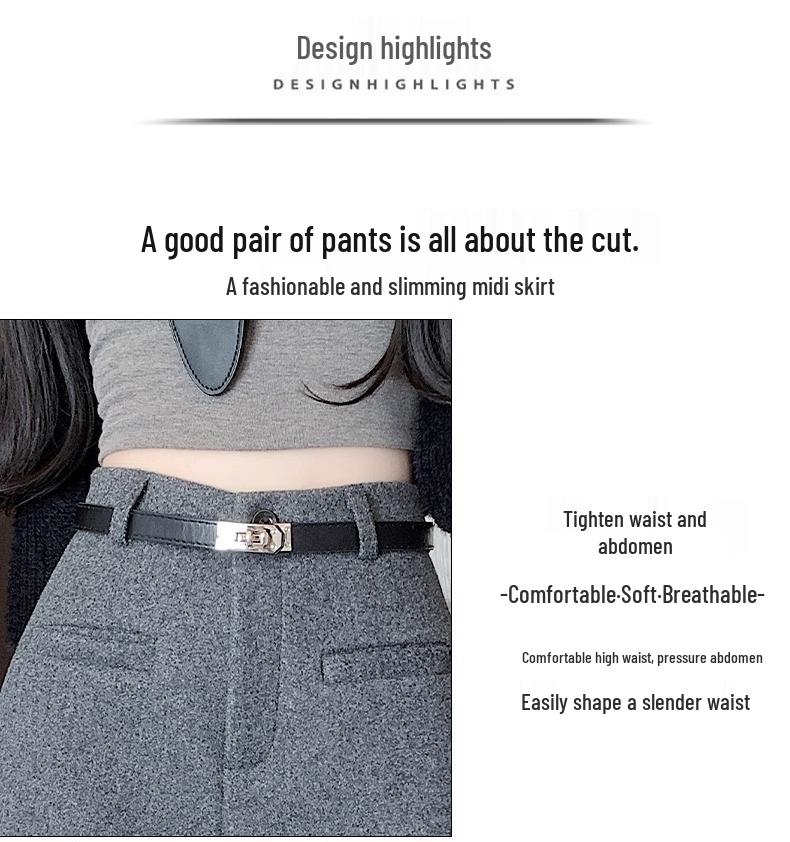 High-Waisted Wool Bootcut Shorts - Women's Versatile Slimming Autumn/Winter Casual Pants