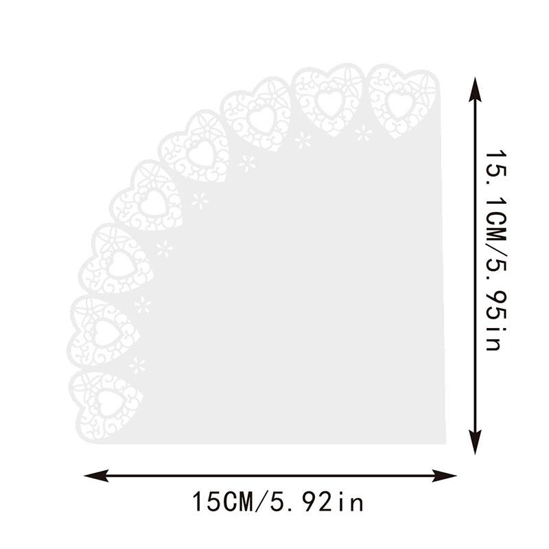 WTEMPO Laser Cutout Flower Tube 50pcs DIY White Love Heart Conical Paper Lace Perfect for Wedding Birthday Party Decorations