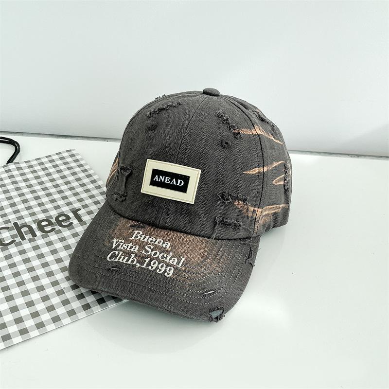 New Soft Top Letter Splicing Baseball Hat for Women Casual Spring and Summer Korean Version Versatile Wide Hat Brim Baseball Hat for Men