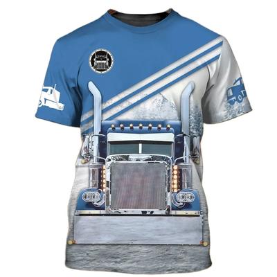 Tricou cu imprimeu 3D pentru camioane la modă pentru bărbați Trend de vară de stradă Topuri supradimensionate cu mânecă scurtă Îmbrăcăminte sport în aer liber Tricou casual cu gâtul O