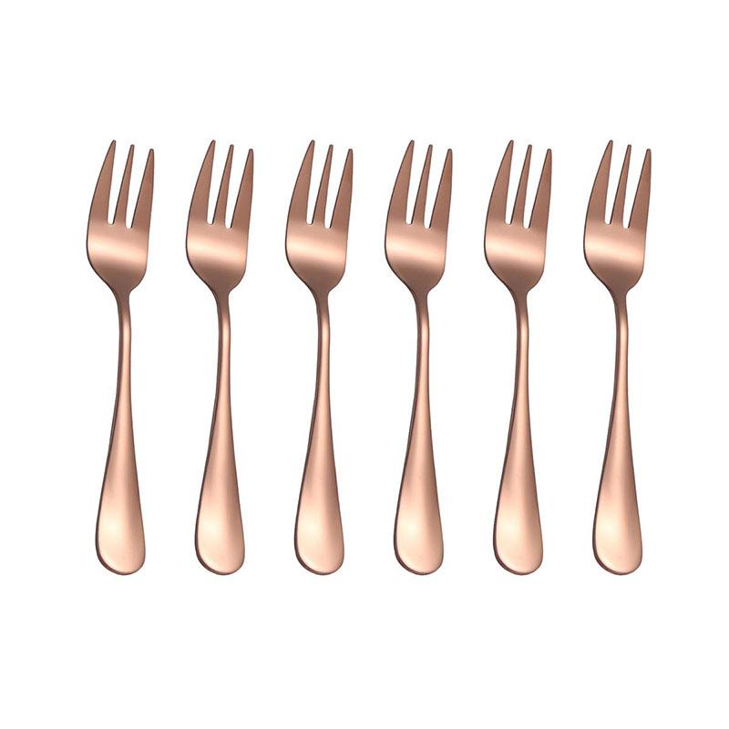 6 шт., столовые приборы из нержавеющей стали, фруктовые вилки, десертные вилки маленькие и нежные для развлечения гостей розового золота