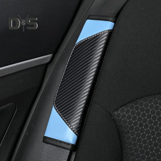 2Pcs Car Seat Belt Cover Carbon Fiber Safety Belt Shoulder Guards Breathable Safety Harness Pad for Protecting Neck Shoulder