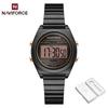 Naviforce Original Women Digital Watch Stainless Steel Strap Waterproof Calendar Chronograph Night Pattern Lady Girl Casual Fashion Watch NF5066