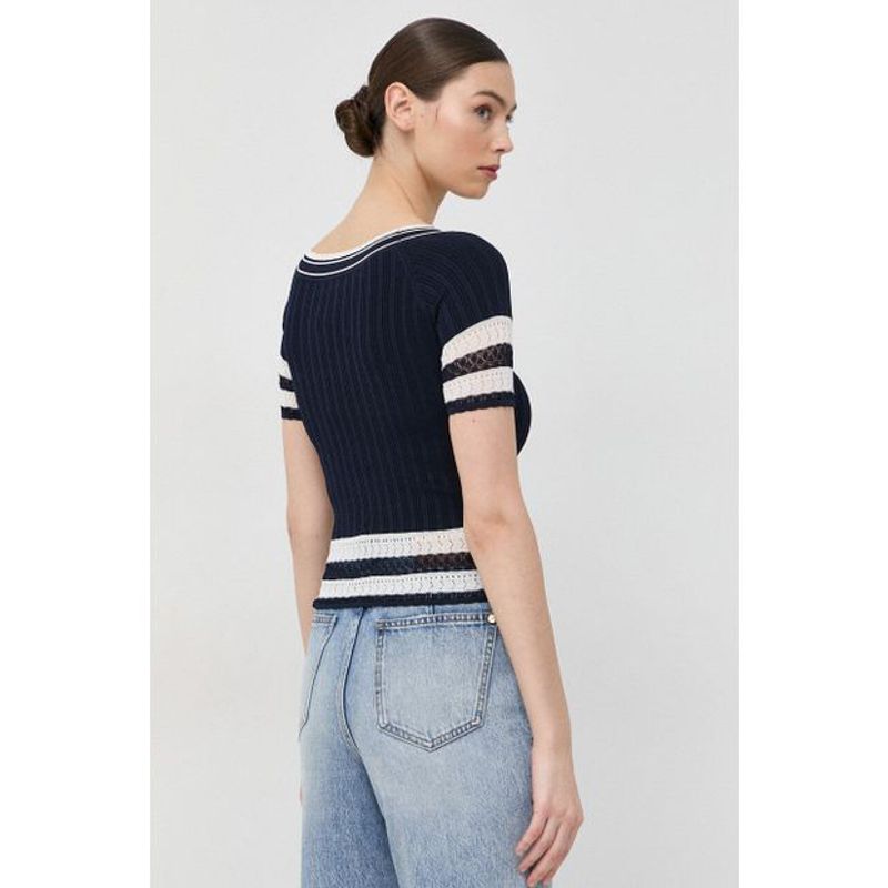 American Style ~ M's a off-Shoulder Knitted Short-Sleeved Blouse