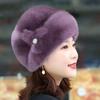 Elegant Wool Warm Hat with Decorative Flower and Embellishment