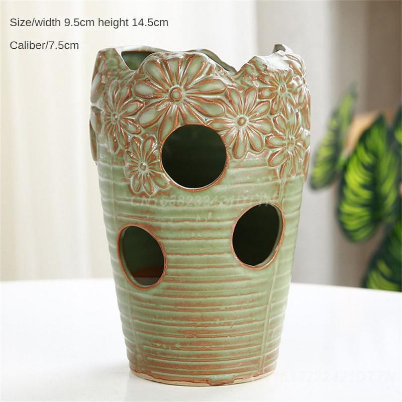 

Ceramic Flowerpot Breathable Breathable Holes Creativity Personalized Vase Flower Pot Caves Style Artistic Desktop Decoration