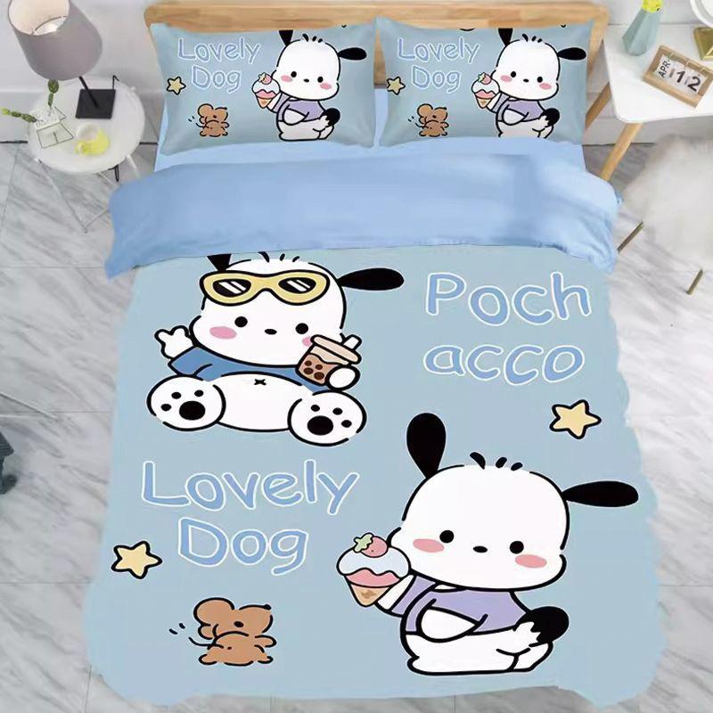 Pochacco Colorful Bedding Sets 3D Print Comforter Cover Bed Cover Duvet Cover Pillow Case 2-3 Pieces Sets Kids Adult Size