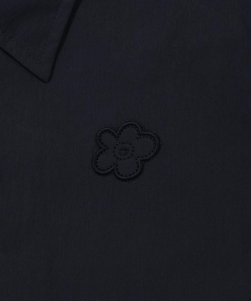 WACKY WILLY Women'S Lily Wappen Cotton Short Sleeve Shirt Navy