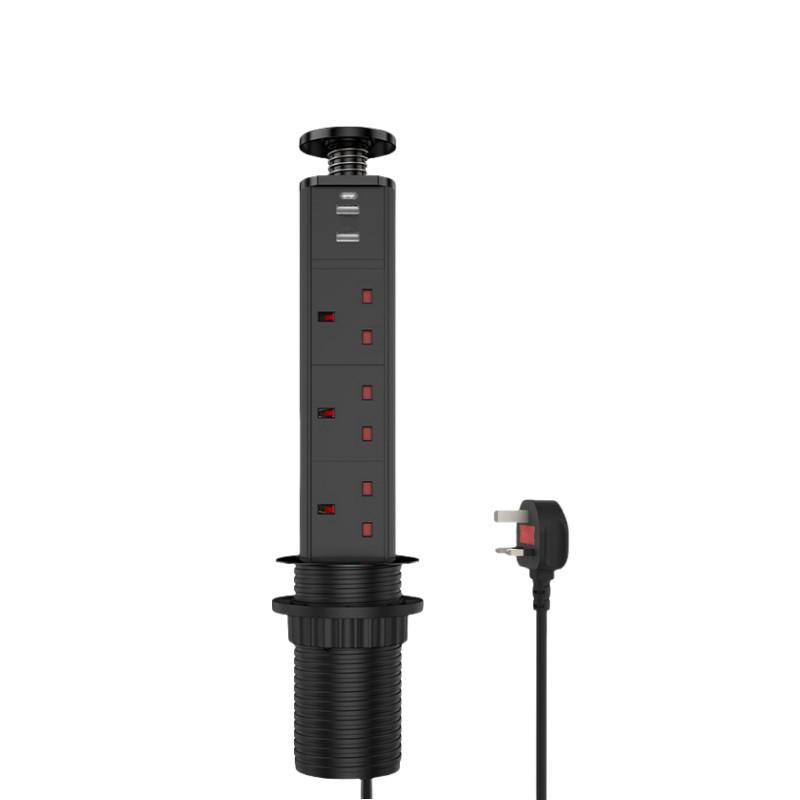 Multi Functional Concealed Electrical Plug Office Desktop Pop up Power Socket Intelligent Lifting Invisible USB Socket