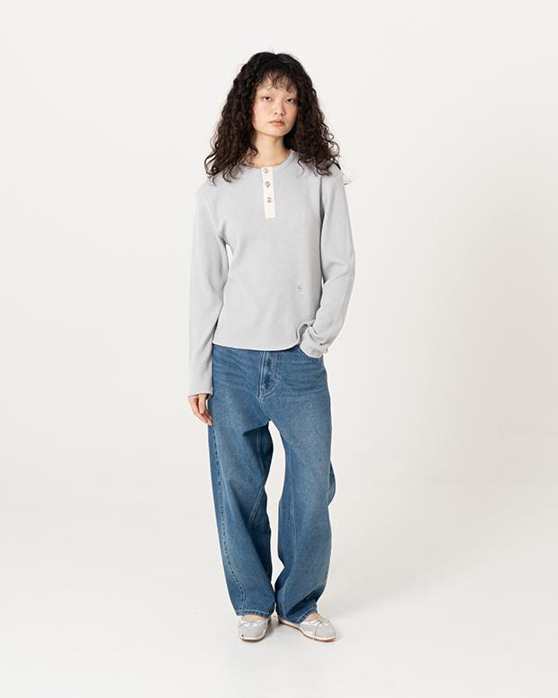 Edenic Marine Henley Neck T-Shirt (Light Gray)_Ezs2Ts17Lg Light Gray/1