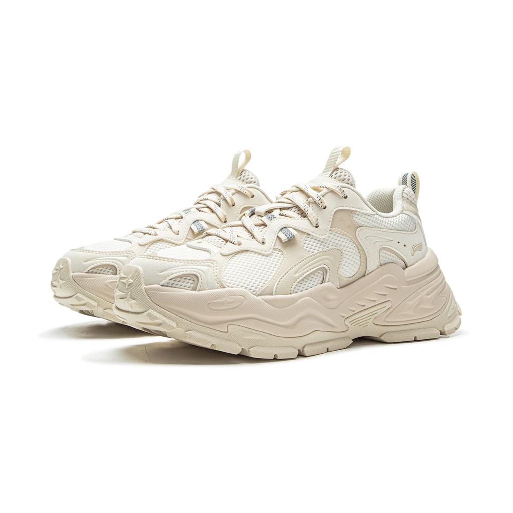 Li Ning Synthetic Leather TPU Reflective Classic Fashion Breathable Low-Top Casual Shoes Women sneakers AGCV474-2