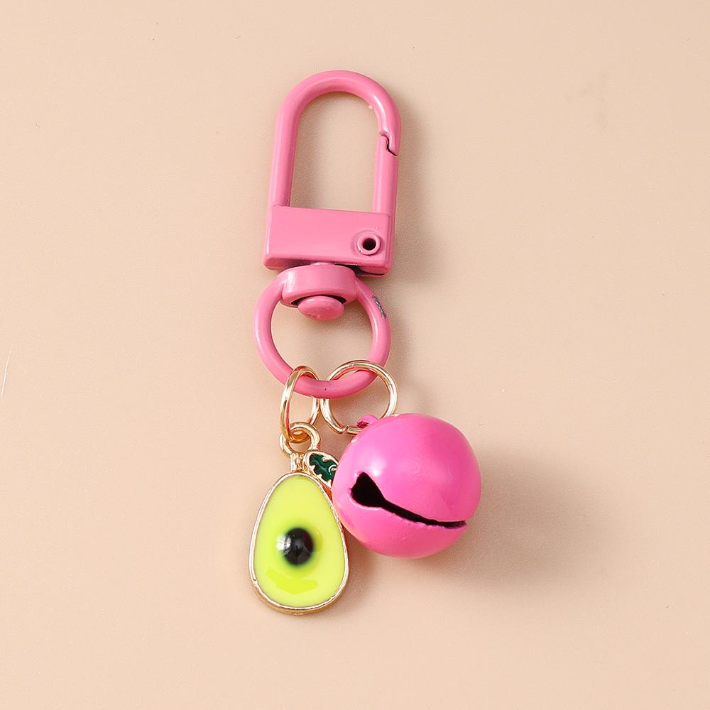 Cute Enamel Fruit Keychain Strawberry Watermelon Lemon Apple Key Ring for Women Girls Handbag Pendants DIY Jewelry Gift