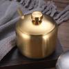 Gold Korean Style 304 Stainless Steel Seasoning Jar with Spoon - Perfect for Chili Sauce, Soy Sauce, or Salt.