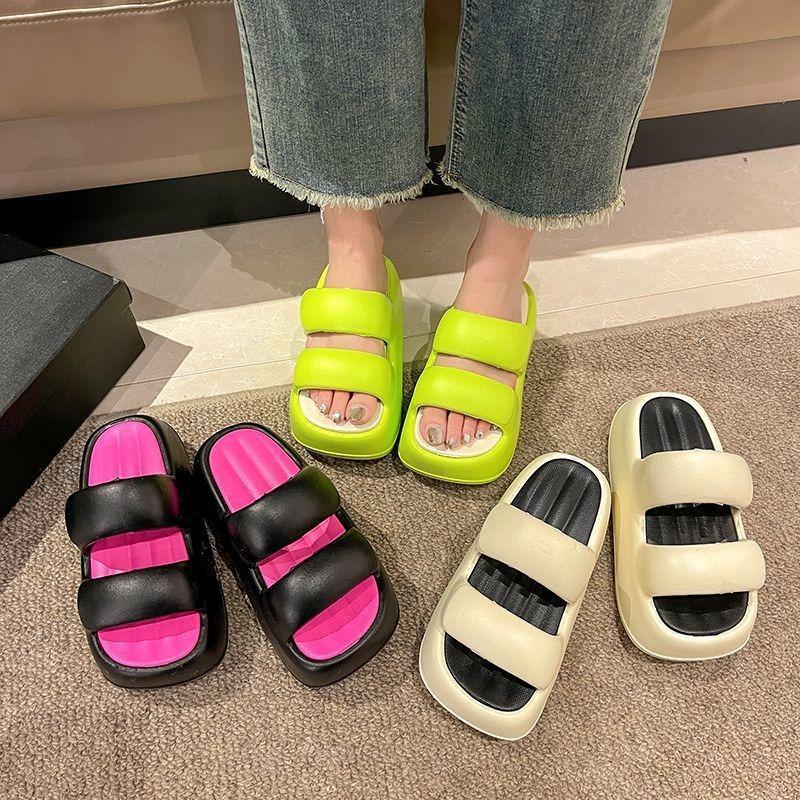 High-value Non-slip Fashion Heightening Slippers Women's Summer New Versatile Beach Cool Slippers Outer Wear