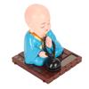 Little Buddhist Monk Ornament Solar Powered Cute Monk Decorative Ornaments for Car Desktop Living Room