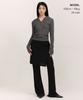 MUSINSA STANDARD WOMAN Women'S Vertical Textured Wrap Skirt Jersey Pants [Black]