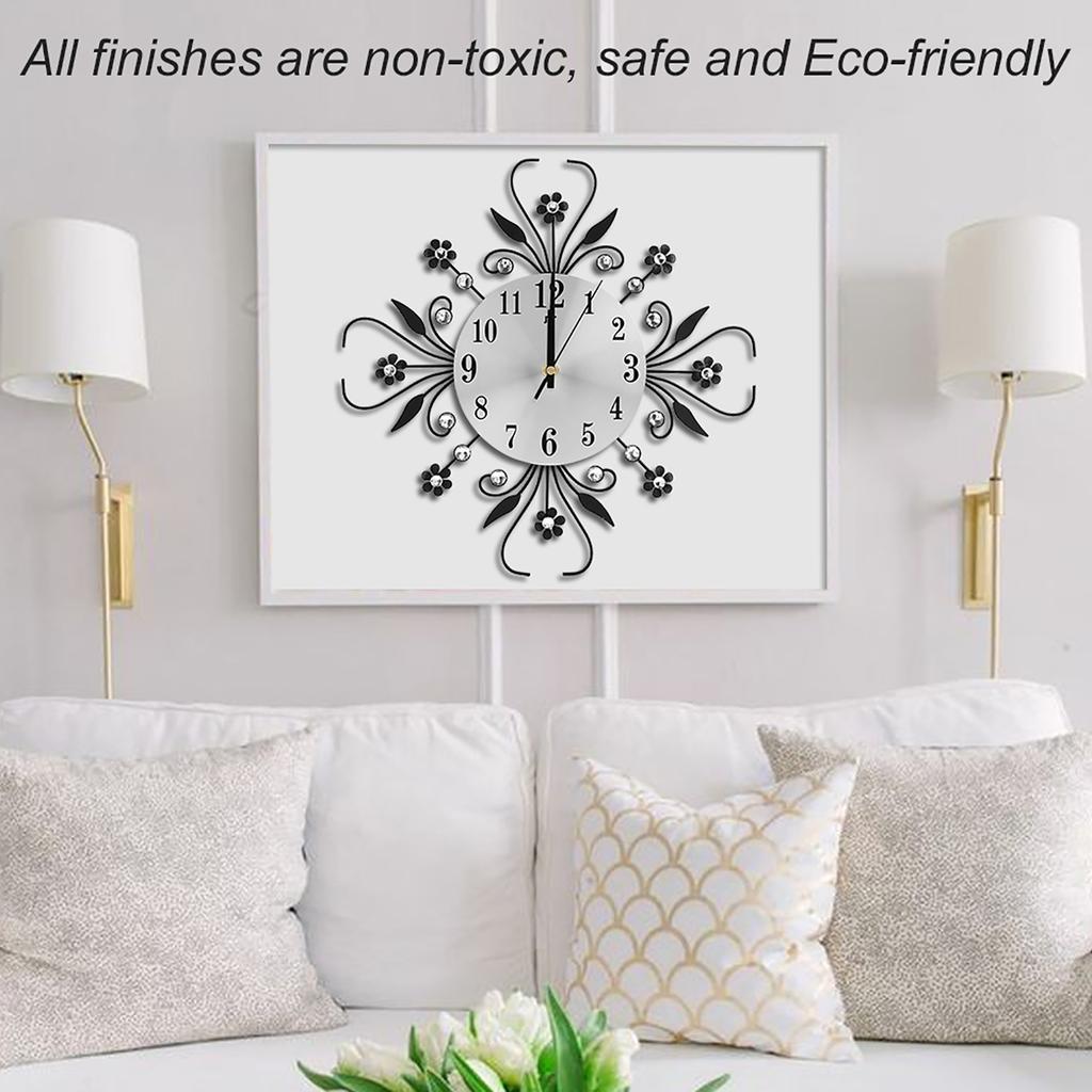 Iron European Style FlowerShaped Wallmounted Clock Hanging Wall Clock
