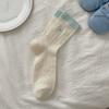 Women's Thin Cotton Love Bow Embroidery Color Collision Mesh Breathable Tube Stack Socks