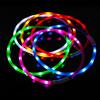 Collare LED in Silicone per Cani Ricaricabile 3 Modalità di Lavoro Più Leggero Più Morbido Max 70 cm Sicurezza Notturna Lampeggiante Collare Luminoso Anti Smarrimento