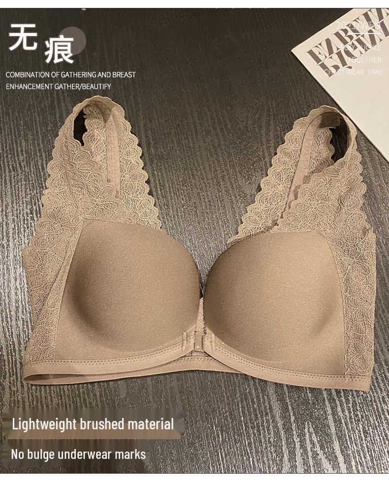 Women's Push-Up Lace Backless Bra – Seamless, Wire-Free, Anti-Sagging, Side Support, Plus Size