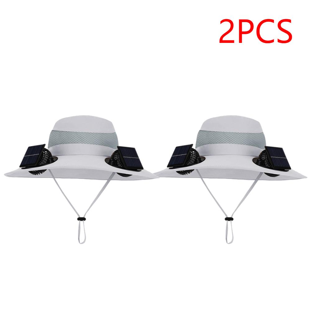 Wide Brim Solar Fan Hat Detachable Solar-Powered Fan UV Resistant Summer Outdoor Hiking Fishing Sun Hat Portable Chargeable Caps