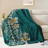 Blue-green Hawaiian pattern Blanket for Sofa Bed Travel Camping Living Room Office Conditioning Blanket for All Seasons Gifts
