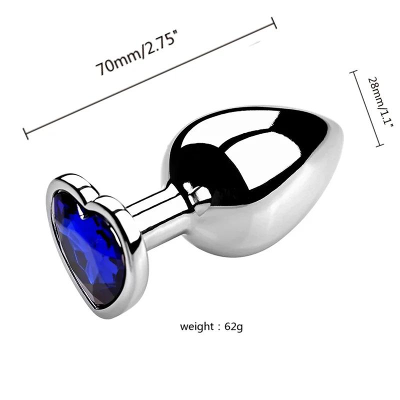 Metal Anal Plug for Women Men Couples Butt Plug Butt Toy Adult Game Masturbator Anal S/M/L Diamond Sex Toy for Adult Products