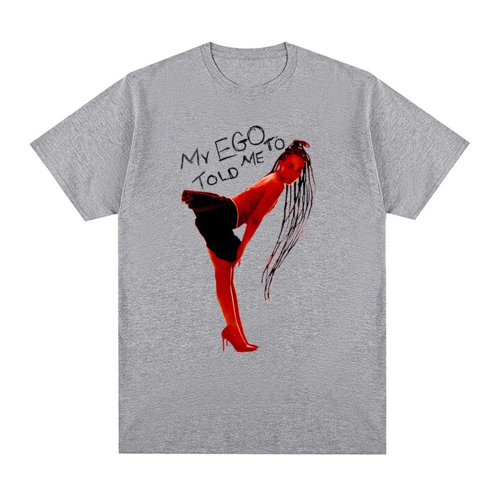 'MY EGO TOLD ME TO' FADED WHITE T-SHIRT 2025 NEW Leigh-Anne Pinnock 100% Cotton TOPS Vintage High Quality Summer Hip Hop Tshirt