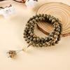 108-Bead Green Sandalwood & Boxwood Lotus Buddhist Prayer Bracelet/Necklace Set for Men/Women